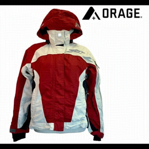 Orage red white winter ski jacket coat size 8